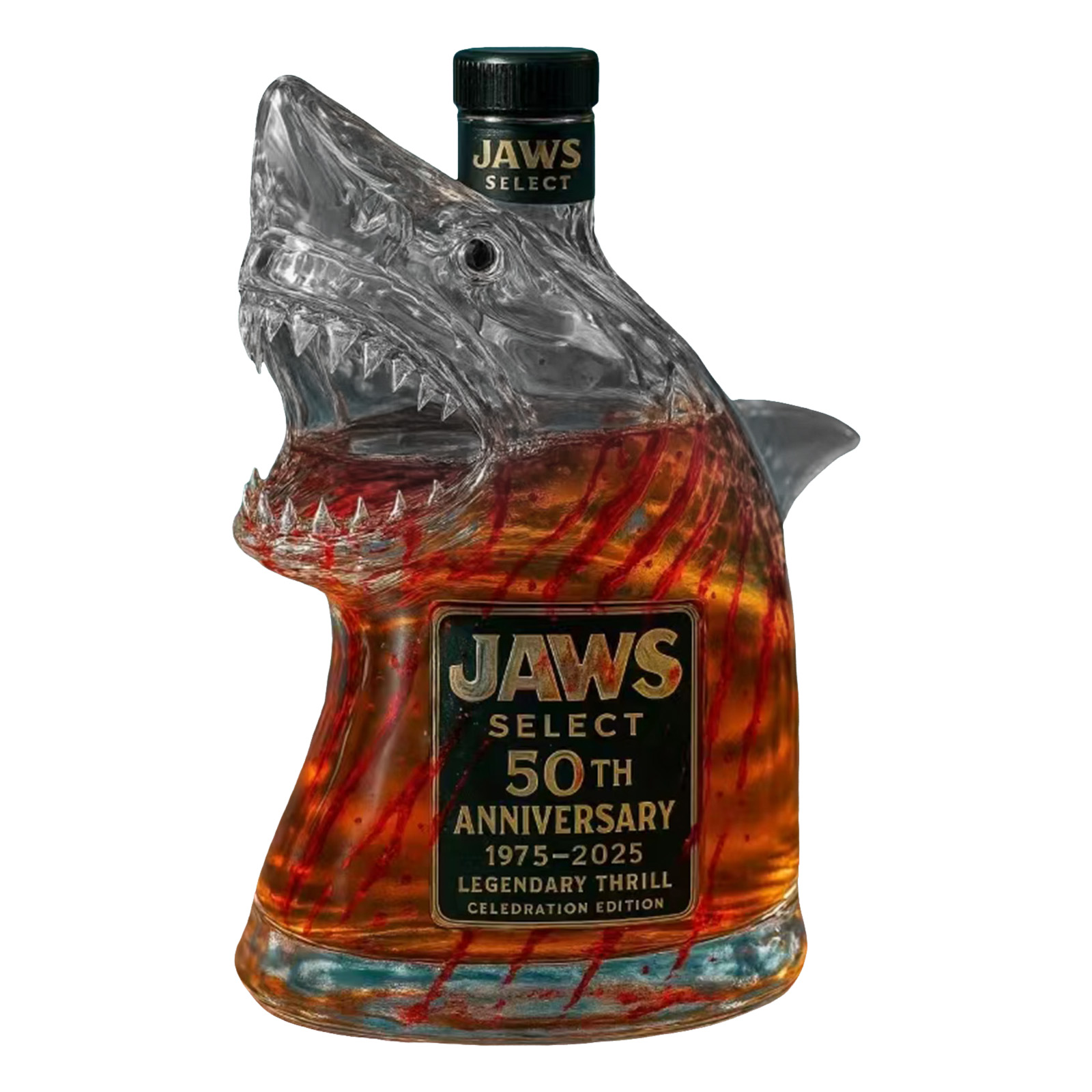 Unique Patriotic Bourbon, Liquor Bottle for Men, Dad, Funny Novelty Whiskey Dispenser for Home Bar, Office Decor,Great White Shark Whiskey Bottle,Luxury Whiskey Gift Set for Him